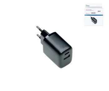 USB C+A Ladegerät/Netzteil 20W, PD, weiß, Box Power Delivery, schwarz, DINIC Box